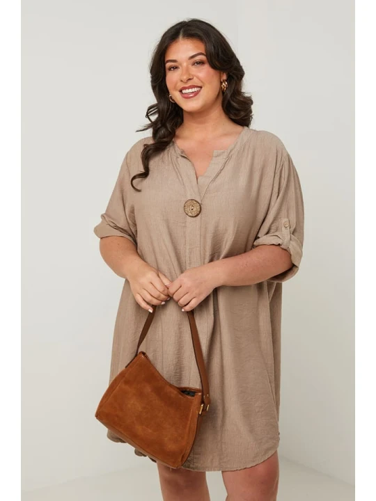 Zdjęcie produktu Curvy Lady Sukienka w kolorze szarobrązowym rozmiar: 40/42