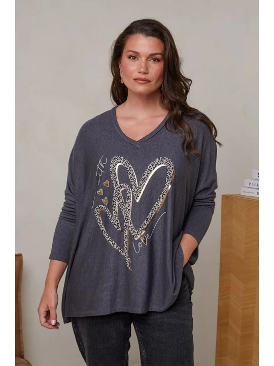 Zdjęcie produktu Curvy Lady Sweter w kolorze antracytowym rozmiar: 44/46
