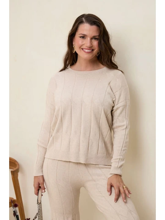 Zdjęcie produktu Curvy Lady Sweter w kolorze beżowym rozmiar: 44/46