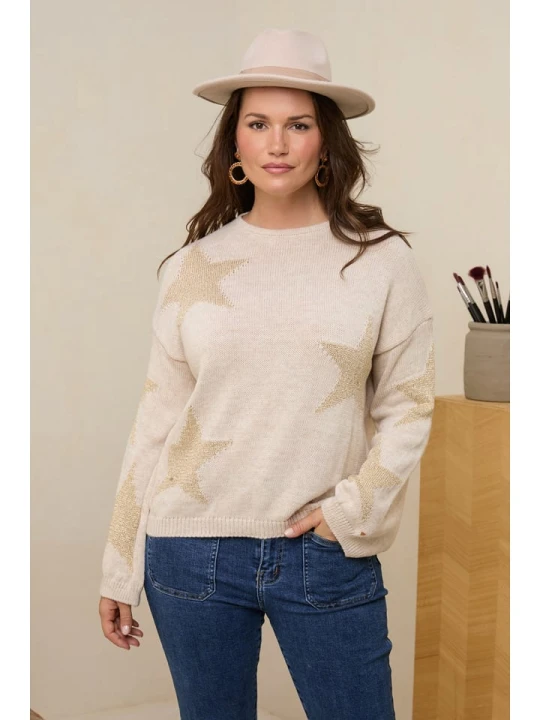 Zdjęcie produktu Curvy Lady Sweter w kolorze beżowym rozmiar: 44/46