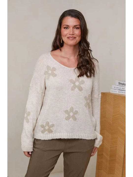 Zdjęcie produktu Curvy Lady Sweter w kolorze beżowym rozmiar: 40/42
