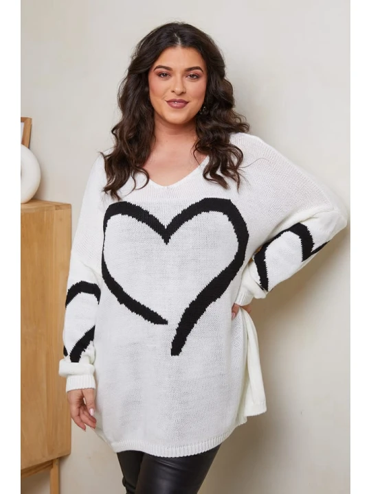 Zdjęcie produktu Curvy Lady Sweter w kolorze białym rozmiar: 40 / 42