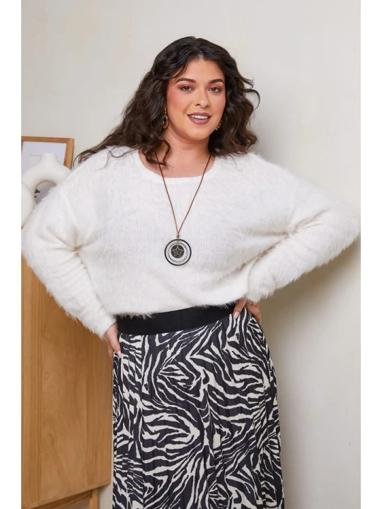 Zdjęcie produktu Curvy Lady Sweter w kolorze białym rozmiar: 48/50