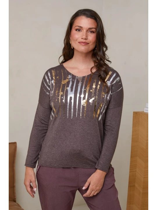 Zdjęcie produktu Curvy Lady Sweter w kolorze brązowym rozmiar: 40/42