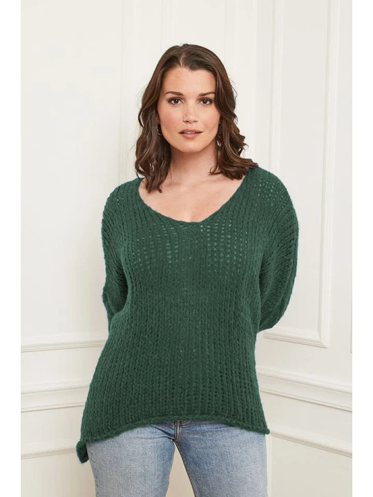 Zdjęcie produktu Curvy Lady Sweter w kolorze ciemnozielonym rozmiar: 40/42