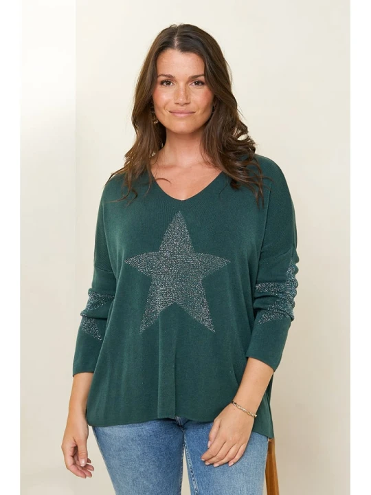 Zdjęcie produktu Curvy Lady Sweter w kolorze ciemnozielonym rozmiar: 48/50