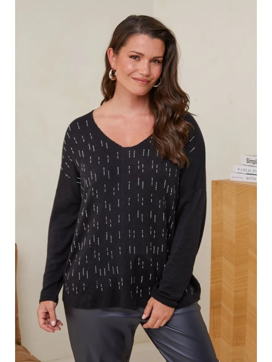 Zdjęcie produktu Curvy Lady Sweter w kolorze czarnym rozmiar: 48/50
