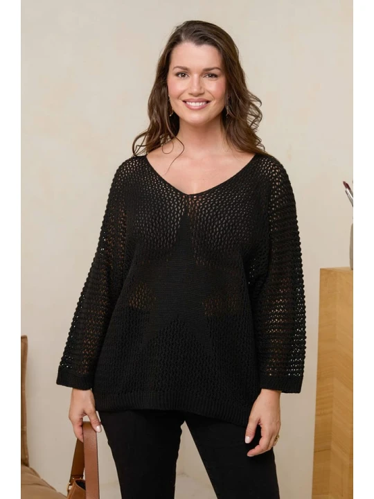 Zdjęcie produktu Curvy Lady Sweter w kolorze czarnym rozmiar: 48/50