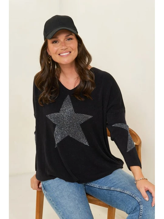 Zdjęcie produktu Curvy Lady Sweter w kolorze czarnym rozmiar: 44/46