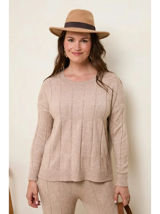Zdjęcie produktu Curvy Lady Sweter w kolorze jasnobrązowym rozmiar: 44/46
