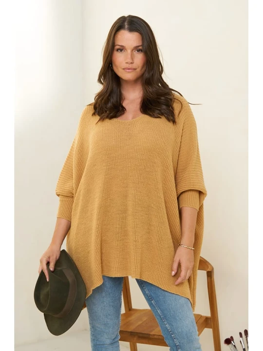 Zdjęcie produktu Curvy Lady Sweter w kolorze jasnobrązowym rozmiar: 48/50