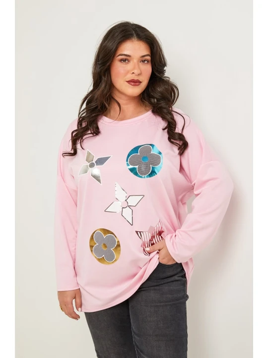 Zdjęcie produktu Curvy Lady Sweter w kolorze jasnoróżowym rozmiar: 48/50