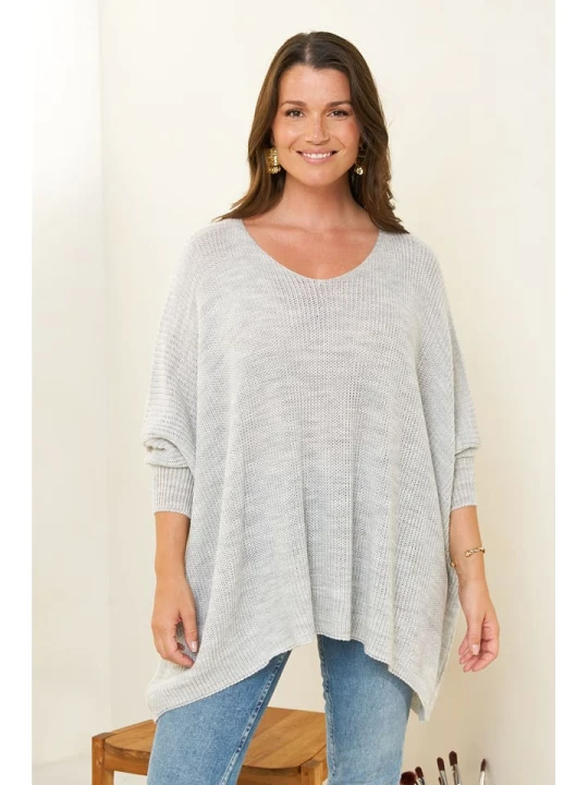 Zdjęcie produktu Curvy Lady Sweter w kolorze jasnoszarym rozmiar: 48/50