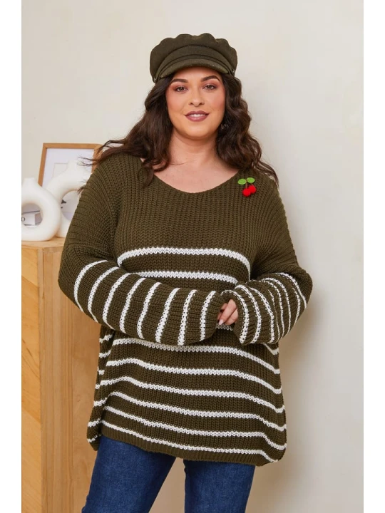 Zdjęcie produktu Curvy Lady Sweter w kolorze khaki rozmiar: 40/42