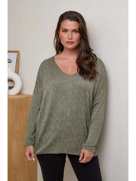 Zdjęcie produktu Curvy Lady Sweter w kolorze khaki rozmiar: 40/42