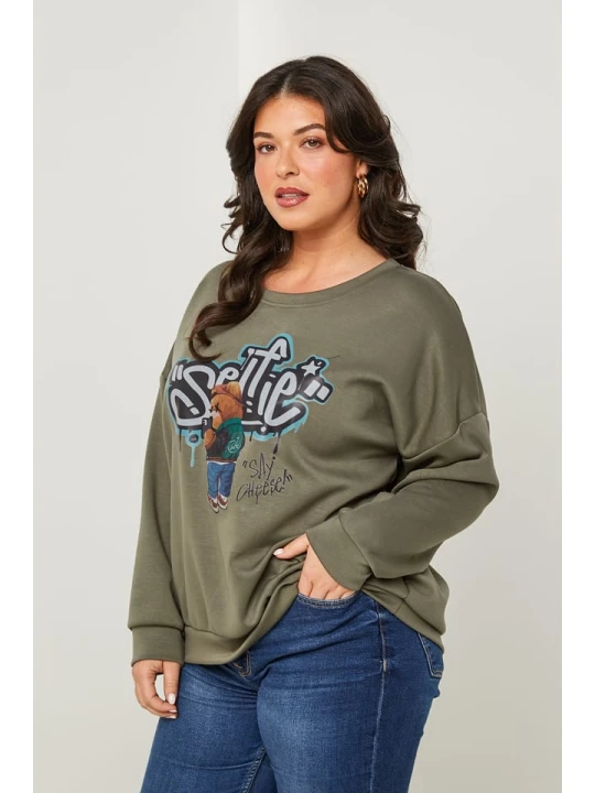 Zdjęcie produktu Curvy Lady Sweter w kolorze khaki rozmiar: 44/46