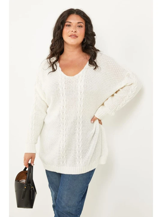 Zdjęcie produktu Curvy Lady Sweter w kolorze kremowym rozmiar: 40/42