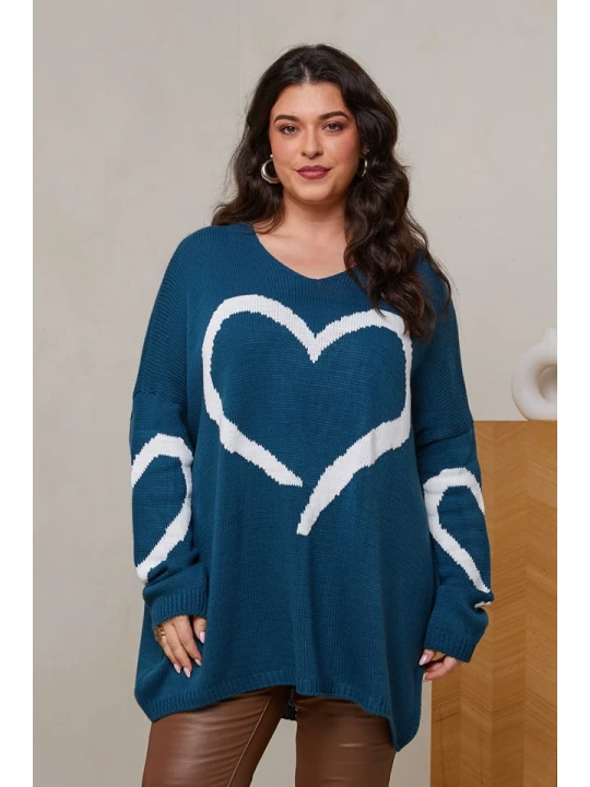 Zdjęcie produktu Curvy Lady Sweter w kolorze niebieskim rozmiar: 40 / 42