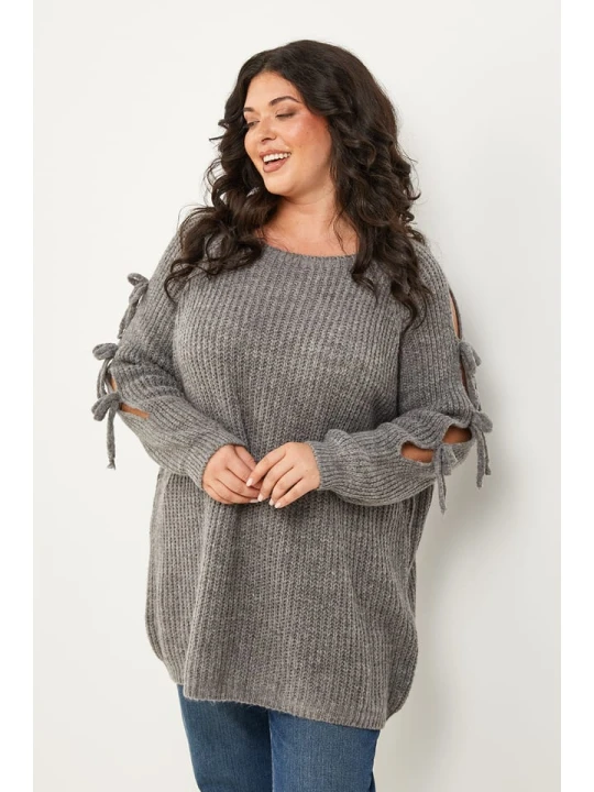 Zdjęcie produktu Curvy Lady Sweter w kolorze szarym rozmiar: 48/50