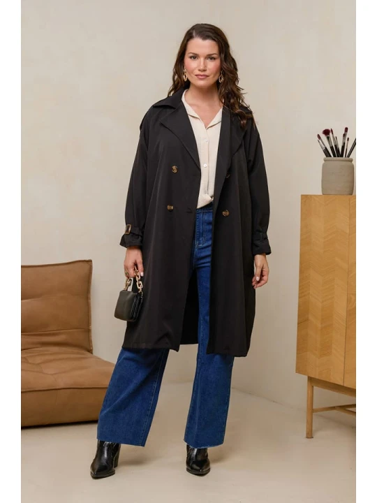 Zdjęcie produktu Curvy Lady Trencz w kolorze czarnym rozmiar: 48/50