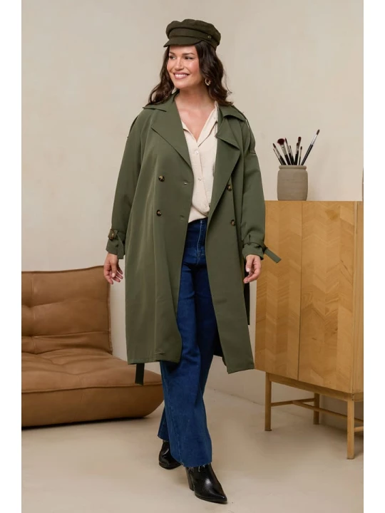 Zdjęcie produktu Curvy Lady Trencz w kolorze khaki rozmiar: 40/42