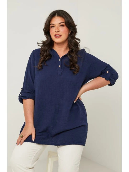 Zdjęcie produktu Curvy Lady Tunika w kolorze granatowym rozmiar: 40/42