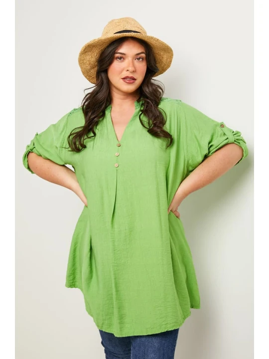 Zdjęcie produktu Curvy Lady Tunika w kolorze zielonym rozmiar: 48/50