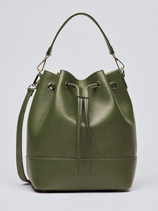 Zdjęcie produktu CXL by Christian Lacroix Skórzana torebka "Champs Elysé" w kolorze khaki - 25 x 28 x 15 cm rozmiar: onesize