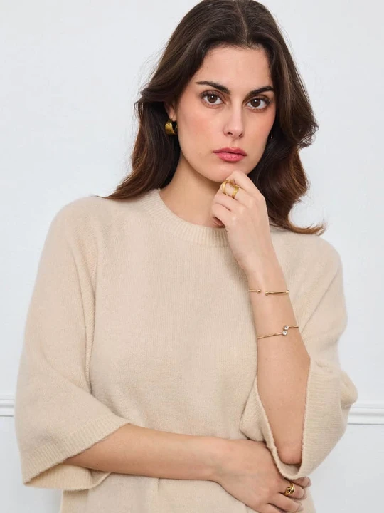 Zdjęcie produktu CXL by Christian Lacroix Sweter w kolorze beżowym rozmiar: onesize