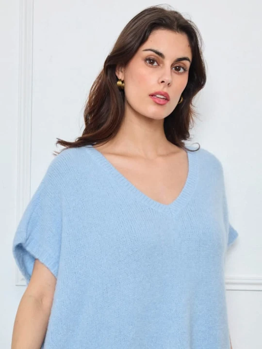 Zdjęcie produktu CXL by Christian Lacroix Sweter w kolorze błękitnym rozmiar: onesize