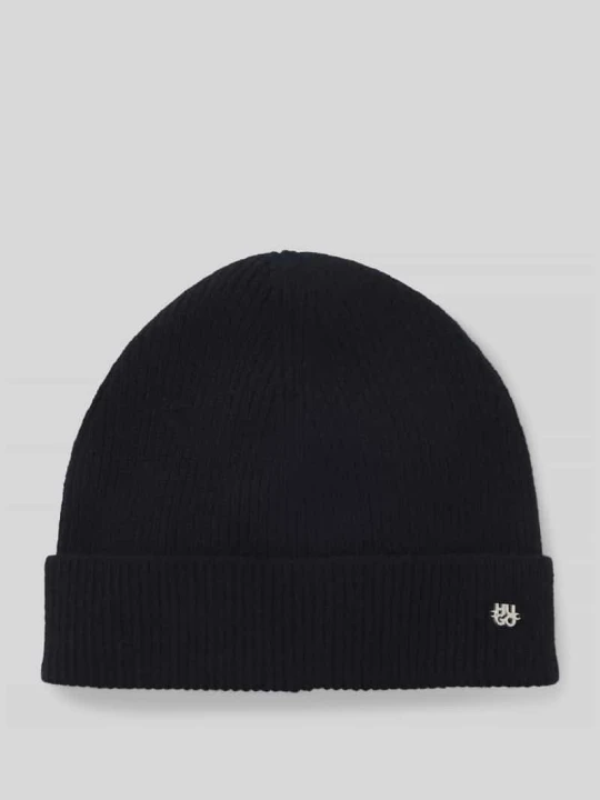 Zdjęcie produktu Czapka beanie z czystego kaszmiru model ‘XAMIROH’ Hugo Czarny