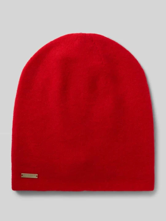 Zdjęcie produktu Czapka beanie z czystego kaszmiru Seeberger Czerwony