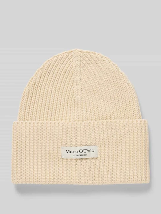 Zdjęcie produktu Czapka beanie z czystej bawełny Marc O'Polo Złamany biały