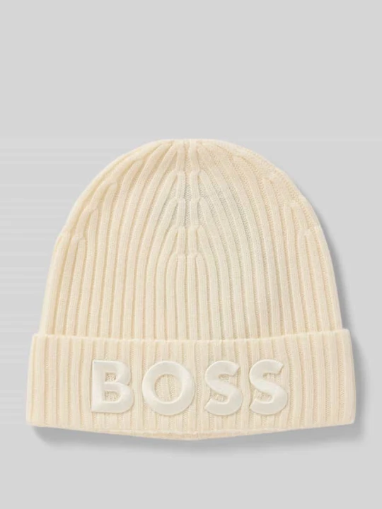 Zdjęcie produktu Czapka beanie z czystej żywej wełny model ‘LARA_HAT’ Boss Écru
