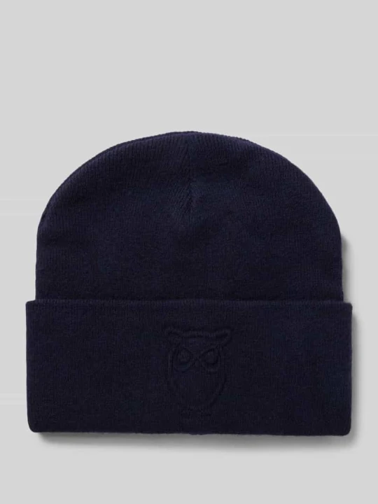 Zdjęcie produktu Czapka beanie z detalem z logo KnowledgeCotton Apparel Granatowy