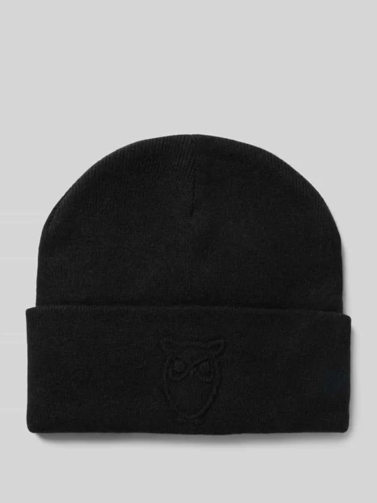Zdjęcie produktu Czapka beanie z detalem z logo KnowledgeCotton Apparel czarny