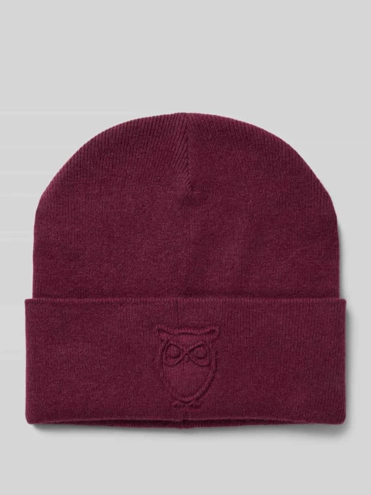 Zdjęcie produktu Czapka beanie z detalem z logo KnowledgeCotton Apparel Bordowy