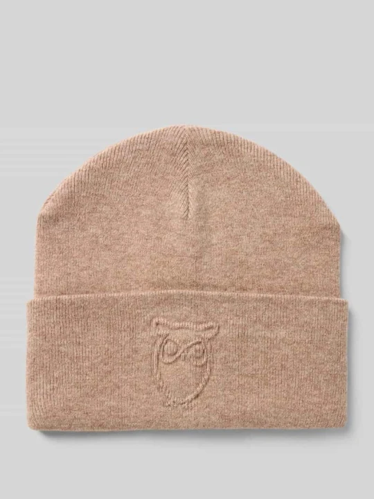 Zdjęcie produktu Czapka beanie z detalem z logo KnowledgeCotton Apparel Piaskowy melanż