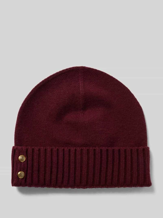 Zdjęcie produktu Czapka beanie z detalem z logo Lauren Ralph Lauren Bordowy