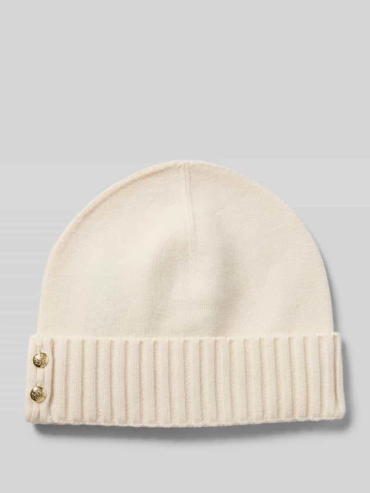 Zdjęcie produktu Czapka beanie z detalem z logo Lauren Ralph Lauren Złamany biały