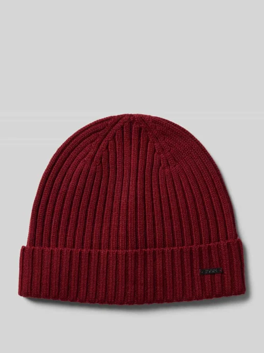 Zdjęcie produktu Czapka beanie z detalem z logo model ‘FRANCIS’ JOOP! Bordowy