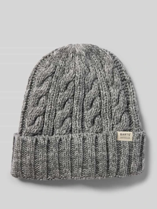 Zdjęcie produktu Czapka beanie z detalem z logo model ‘Kaen’ Barts Srebrny melanż