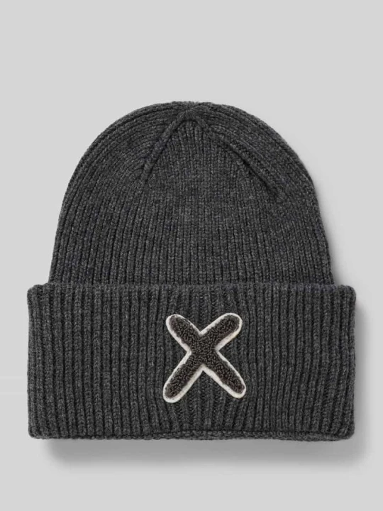 Zdjęcie produktu Czapka beanie z domieszką kaszmiru UNIO HAMBURG Antracytowy melanż