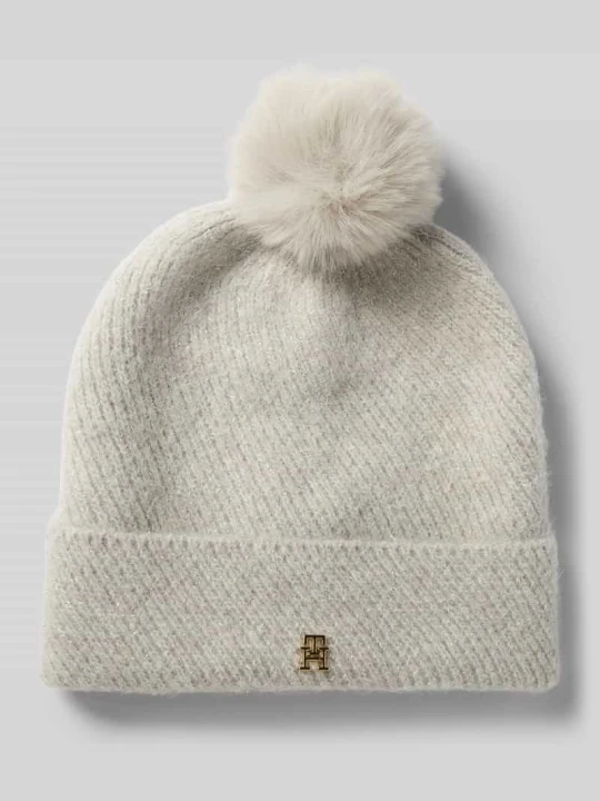 Zdjęcie produktu Czapka beanie z domieszką wełny i wełny z alpaki Tommy Hilfiger Jasnoszary
