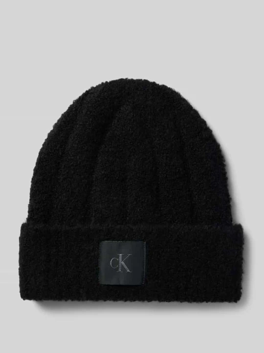 Zdjęcie produktu Czapka beanie w imitacji bouclé z dodatkiem wełny Calvin Klein Czarny