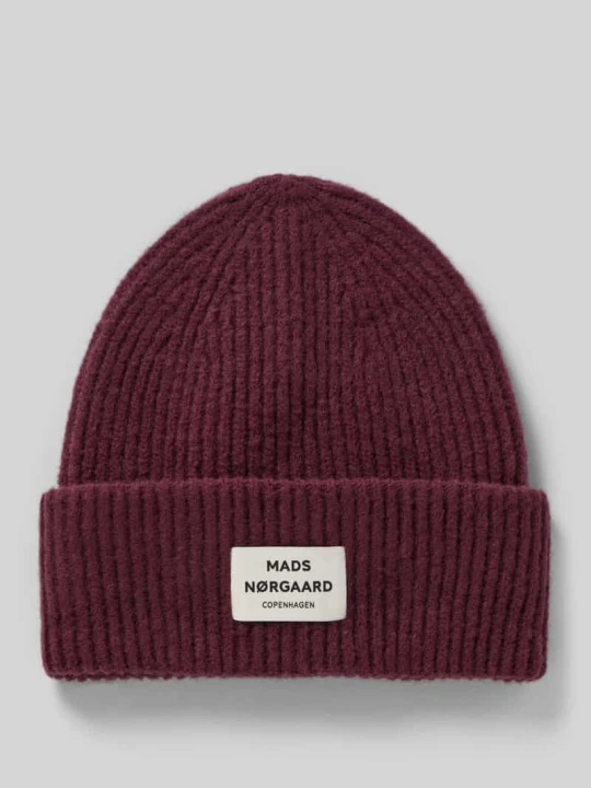 Zdjęcie produktu Czapka beanie z mieszanka wełny model 'Tosca Anju' Mads Nørgaard Bordowy