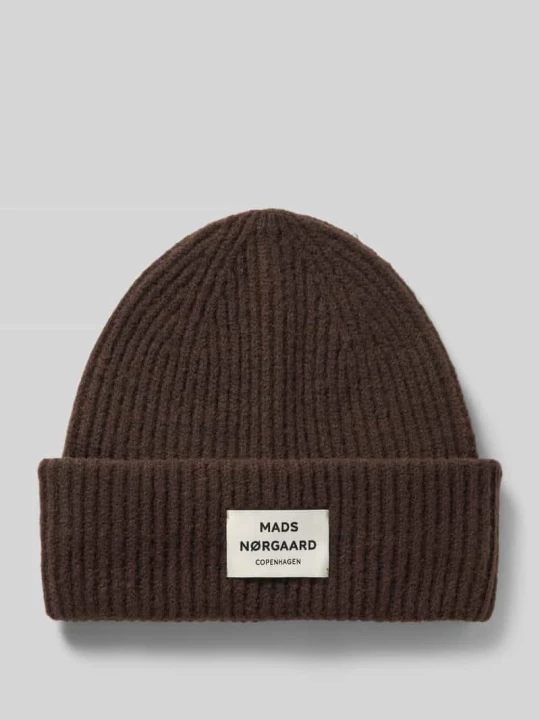 Zdjęcie produktu Czapka beanie z mieszanka wełny model 'Tosca Anju' Mads Nørgaard Ciemnobrązowy