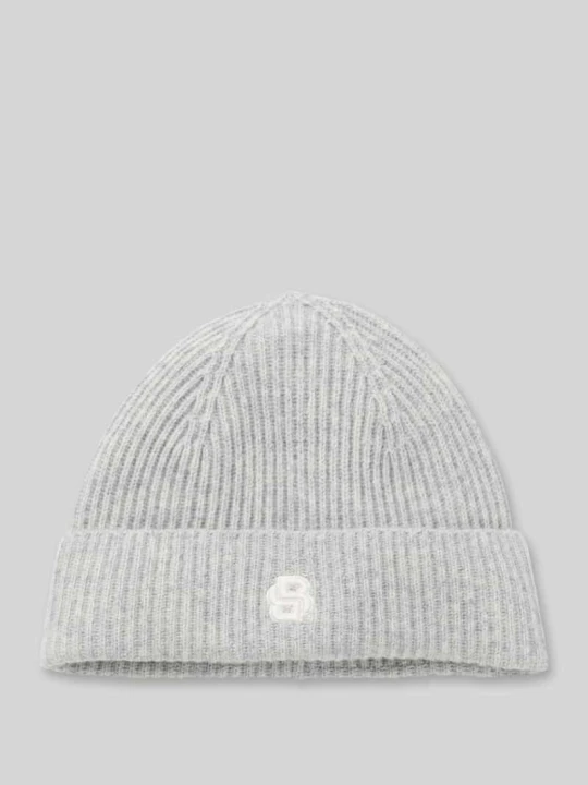 Zdjęcie produktu Czapka beanie z mieszanka wełny i kaszmiru model 'LEAH' Boss Średnioszary