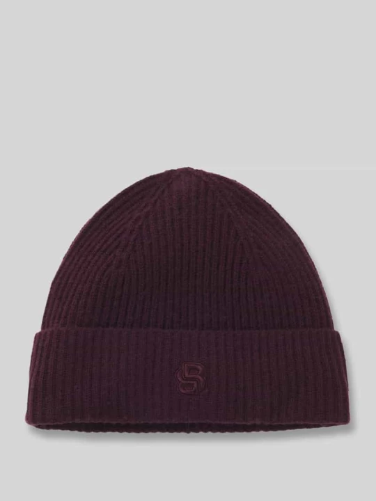 Zdjęcie produktu Czapka beanie z mieszanka wełny i kaszmiru model 'LEAH' Boss Bordowy