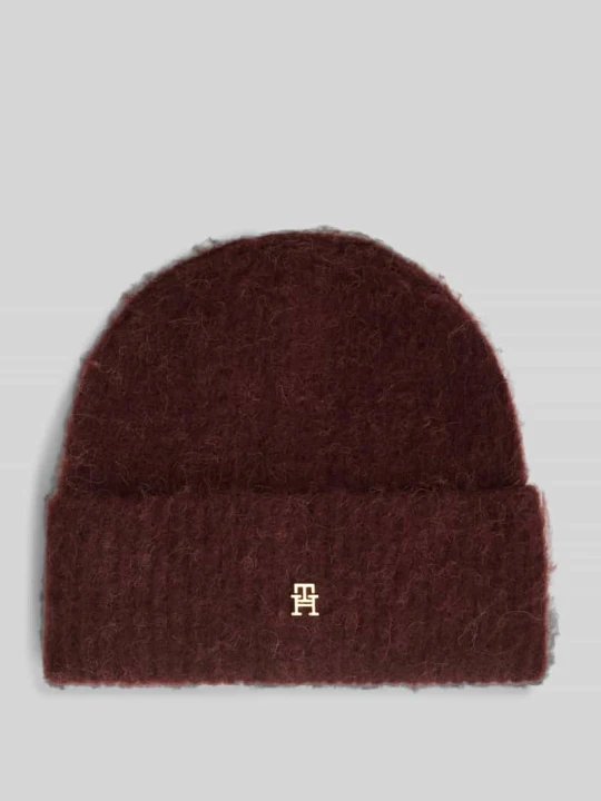 Zdjęcie produktu Czapka beanie z mieszanki wełny z wełną z alpaki Tommy Hilfiger Bordowy